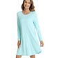 WiWi Scoop Neck Bamboo Nightgowns for Women Soft Long Sleeve Sleepwear