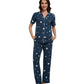 WiWi Womens Pajamas Set Soft Button Down Sleepwear