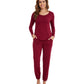 WiWi Scoop Neck Pajama Sets Sport Pajamas for Women