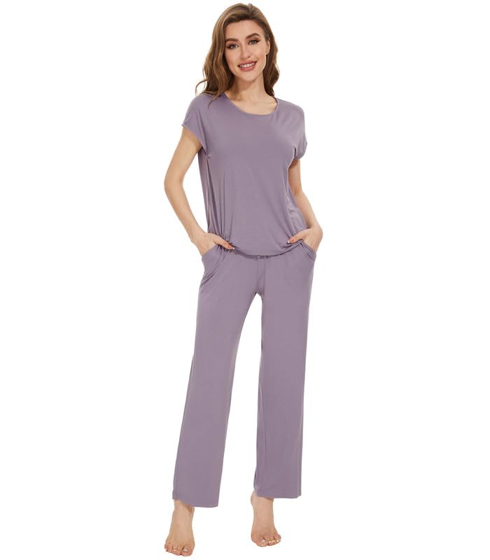 WiWi Womens Bamboo pajamas set with Pockets