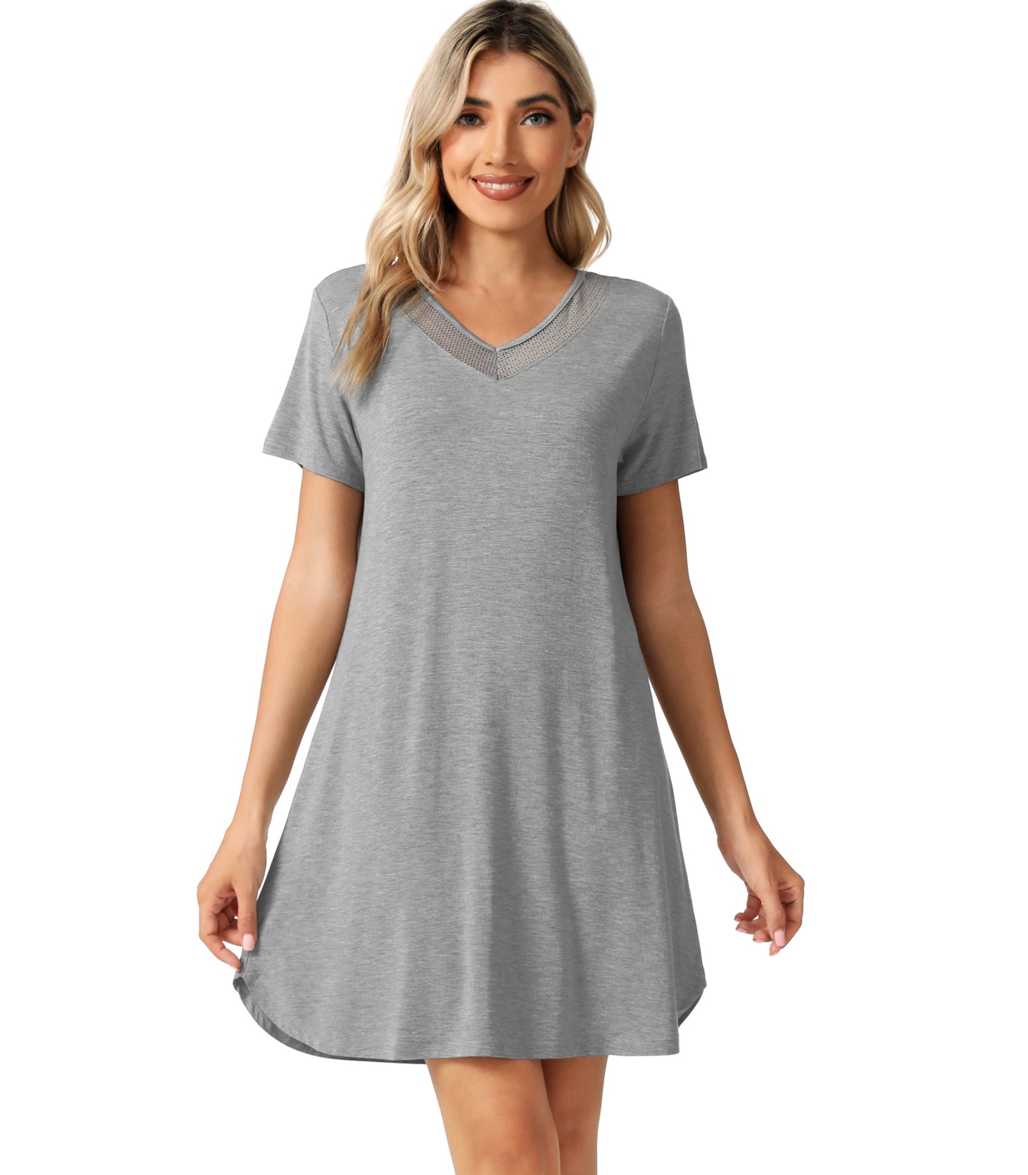 WiWi Bamboo Short Sleeve Nightgowns for Women