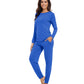 WiWi Women's Bamboo Pajama Sets Long Sleeves Top with Pants Loungewear Set