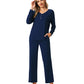 WiWi Womens Bamboo Long Sleeve Pajama Set