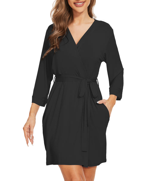 WiWi Women's Bamboo Viscose Kimono Robe