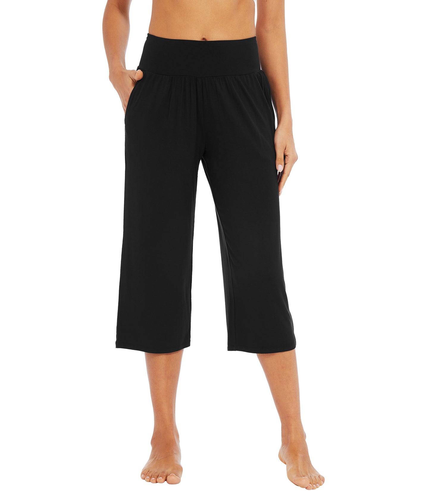 WiWi Women's Bamboo Viscose Yoga Capri Pants