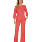 WiWi Women's Bamboo Pajama Sets Soft Loose Comfy Top with Pants