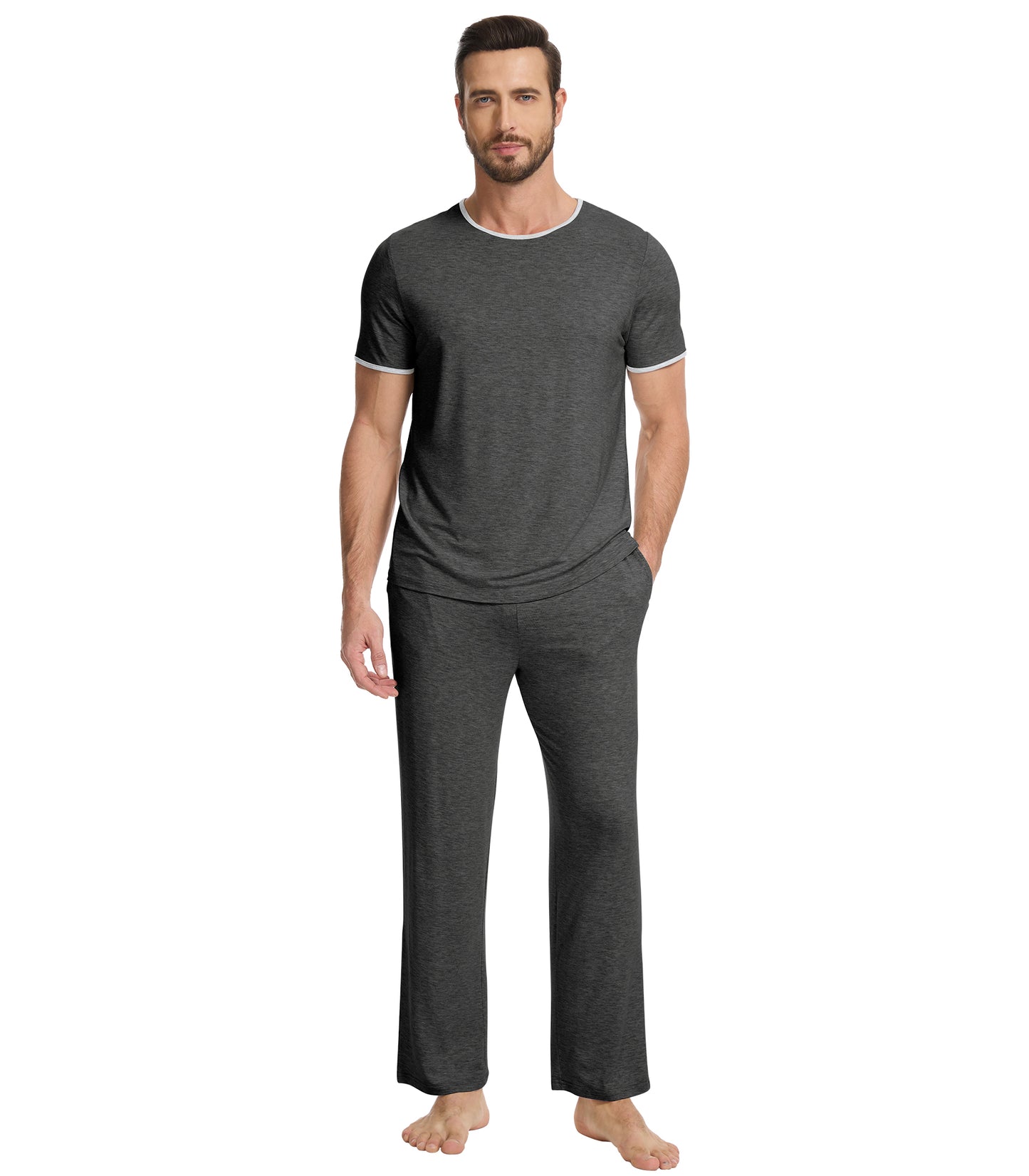 WiWi Pajama Set for Men Loungewear Soft Pajamas Sets Sleepwear