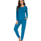 WiWi Women's Bamboo Pajama Sets Long Sleeves Top with Pants Loungewear Set