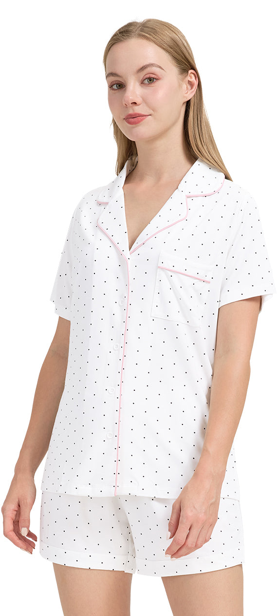 WiWi Bamboo Pajamas Set for Women Shorts Pjs Sleepwear