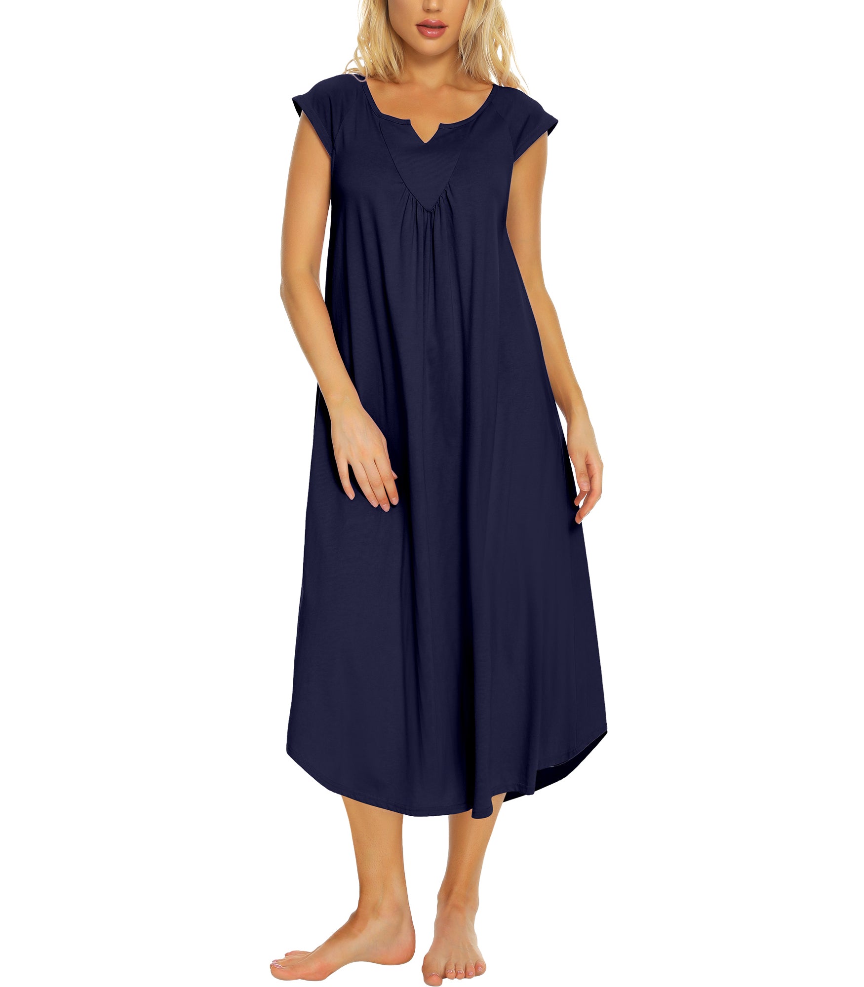 WiWi Women's Sleeveless Nightgown - Soft Bamboo Viscose Racerback Sleepshirt For Plus Size (S-4X)