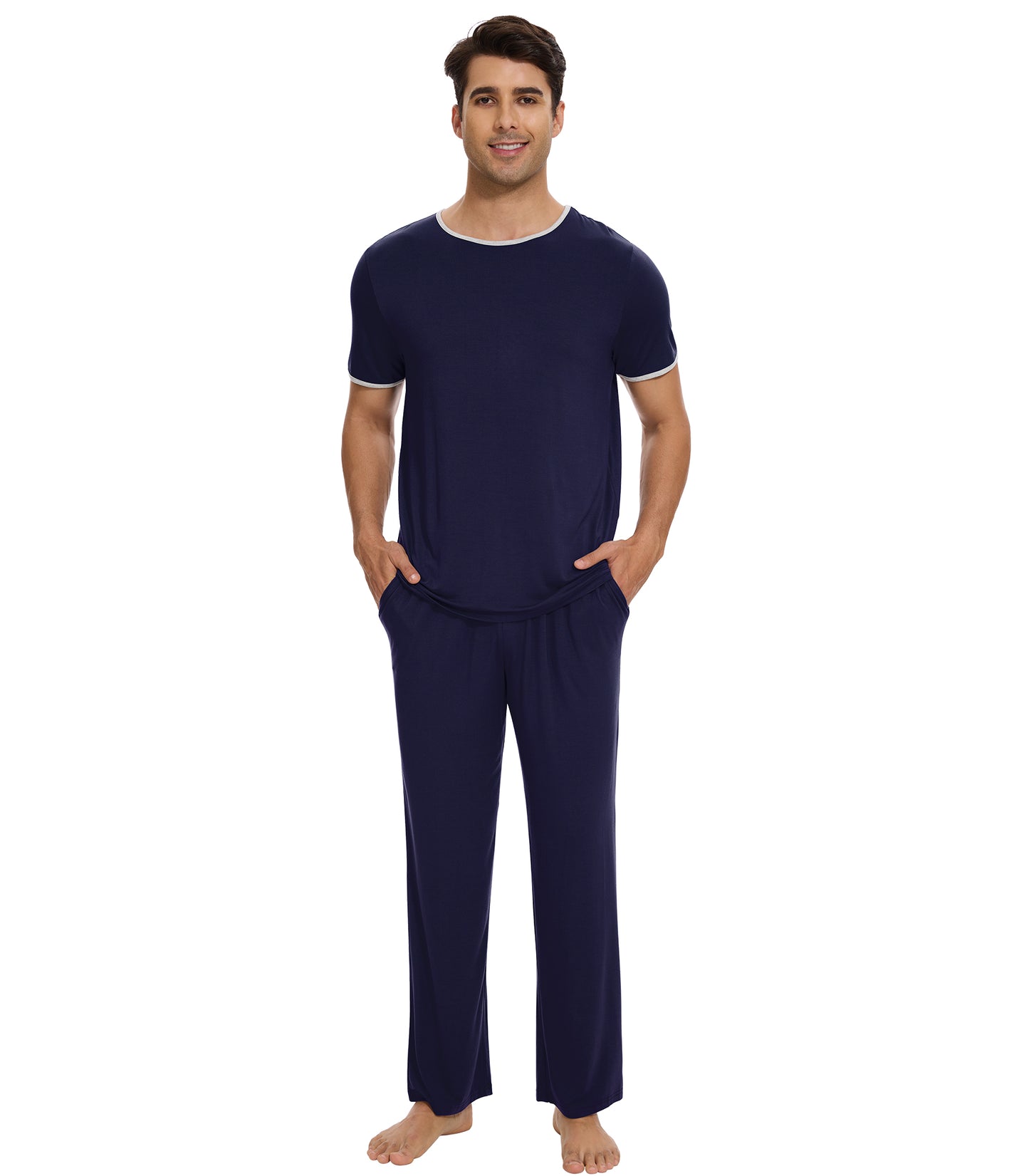 WiWi Pajama Set for Men Loungewear Soft Pajamas Sets Sleepwear