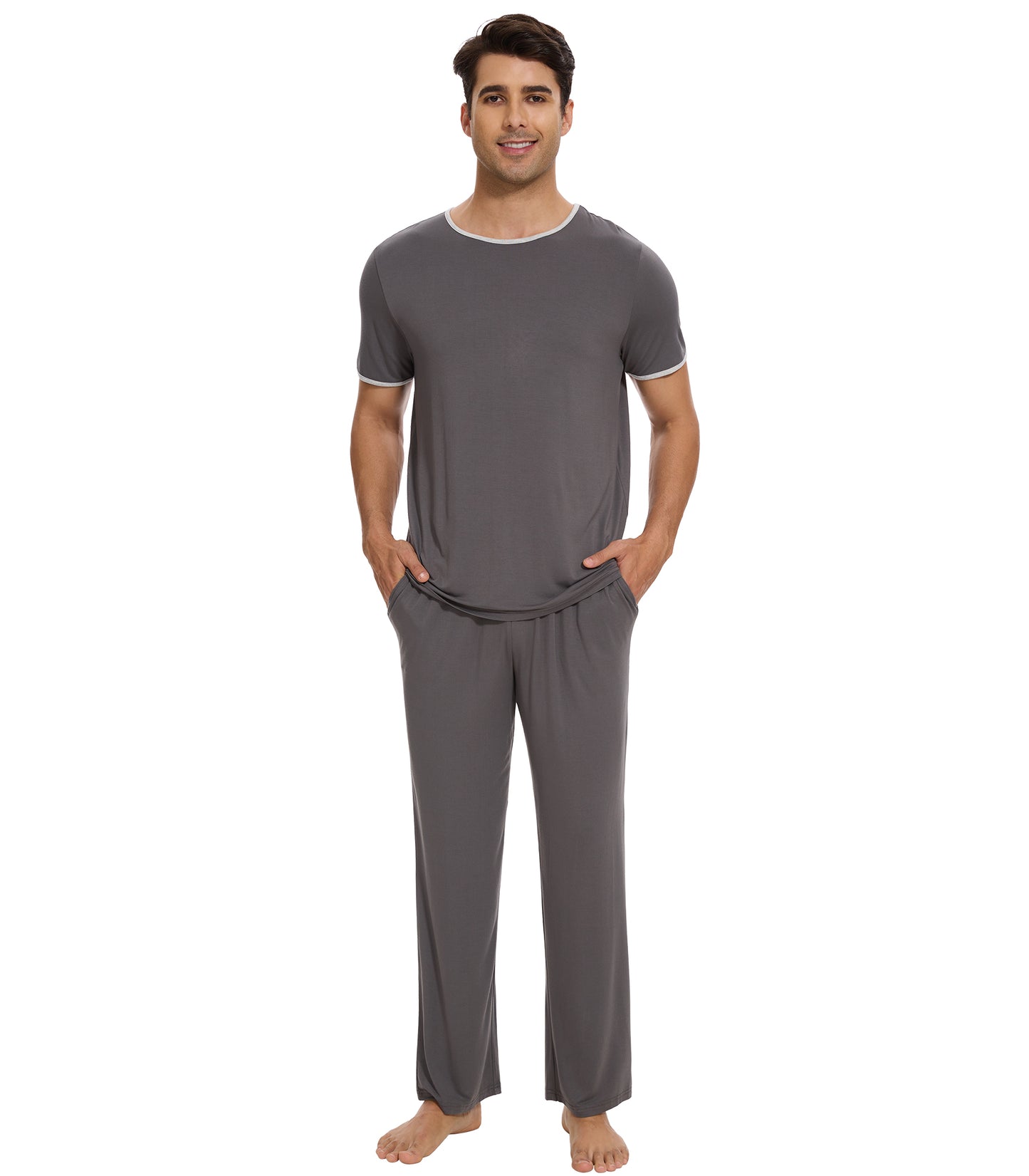 WiWi Pajama Set for Men Loungewear Soft Pajamas Sets Sleepwear