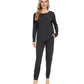 WiWi Women's Bamboo Pajama Sets Long Sleeves Top with Pants Loungewear Set