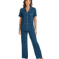 WiWi Womens Pajamas Set Soft Button Down Sleepwear