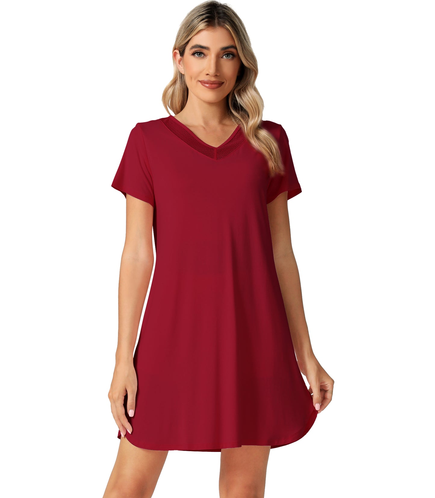 WiWi Bamboo Short Sleeve Nightgowns for Women