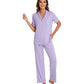 WiWi Womens Pajamas Set Soft Button Down Sleepwear