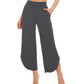 WiWi Women's Bamboo Viscose Wide Leg Capri Pajama Bottoms