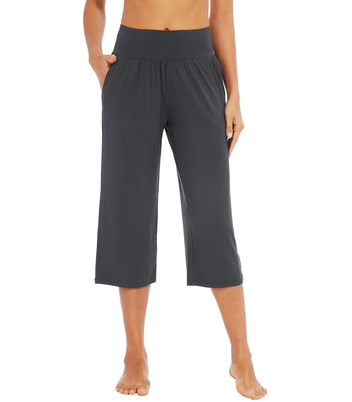 WiWi Women's Bamboo Viscose Yoga Capri Pants
