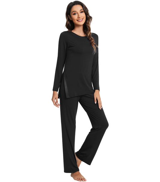 WiWi Bamboo Pajamas Set for Women Long Sleeve Sleepwear