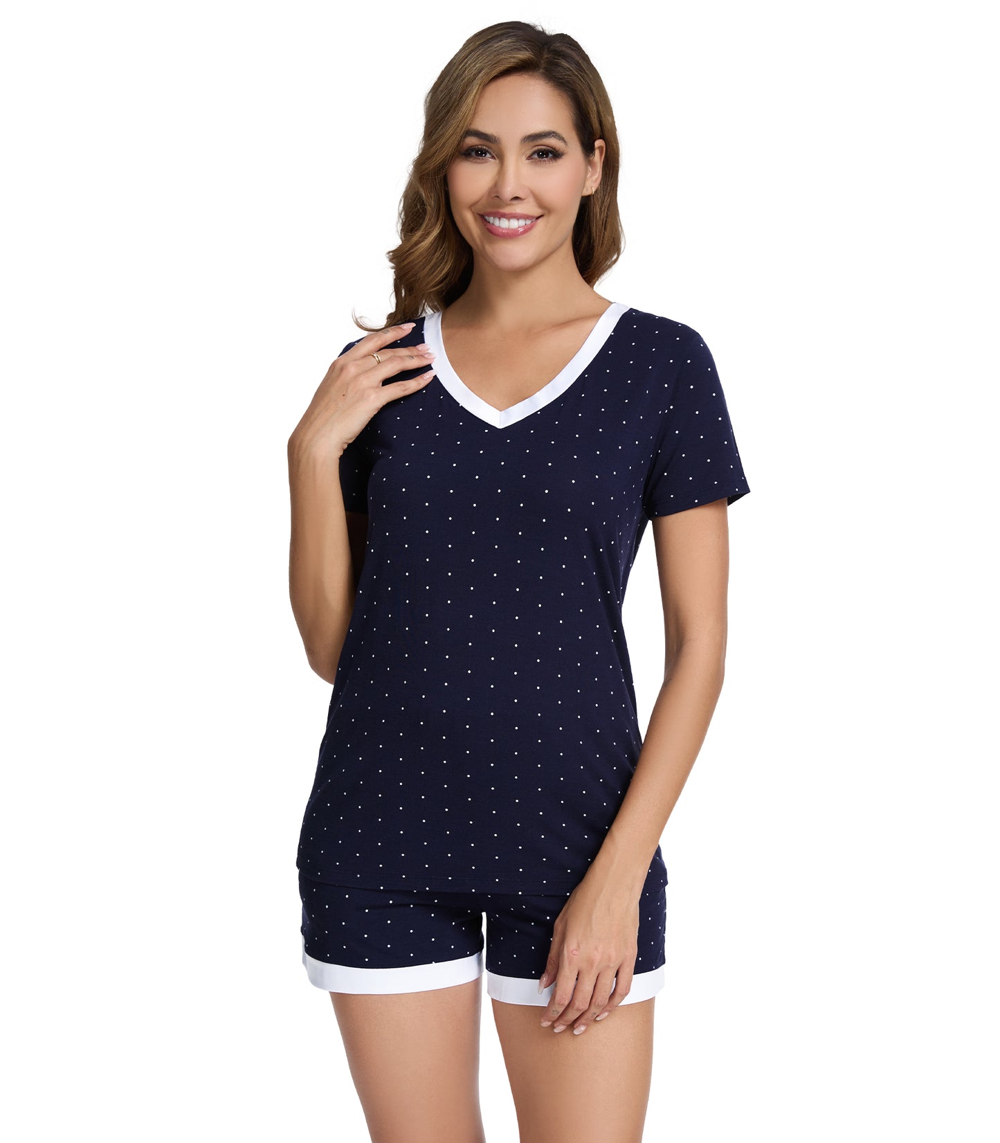 WiWi Bamboo Pajamas Set for Women Short Sets Summer Plus Size