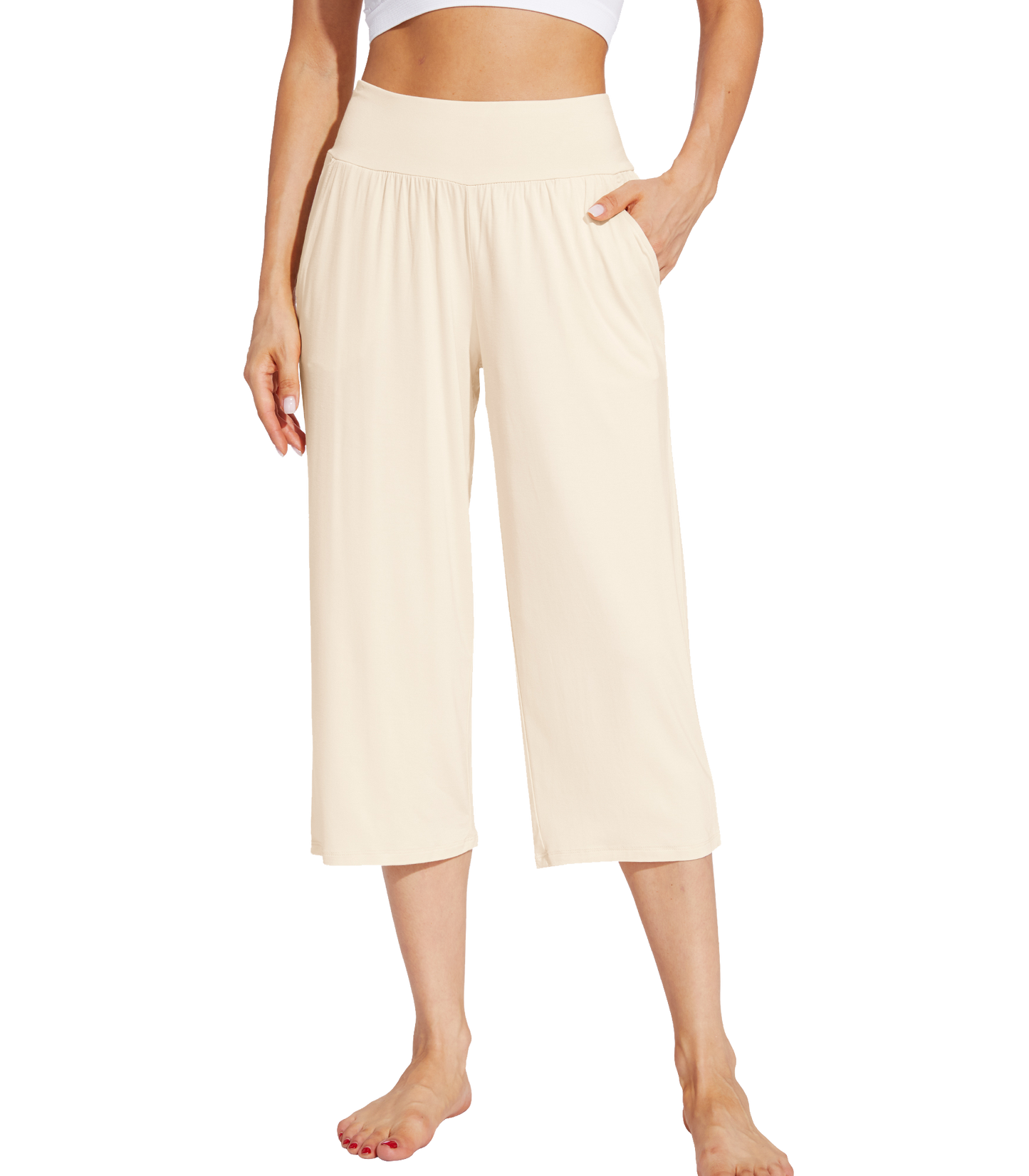 WiWi Women's Bamboo Viscose Yoga Capri Pants