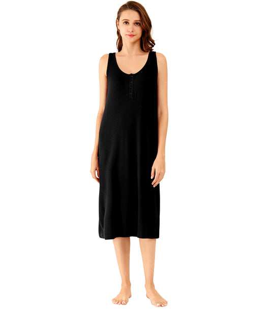 WiWi Bamboo Nightgown for Women Tank Sleeveless Sleepwear