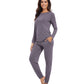 WiWi Women's Bamboo Pajama Sets Long Sleeves Top with Pants Loungewear Set