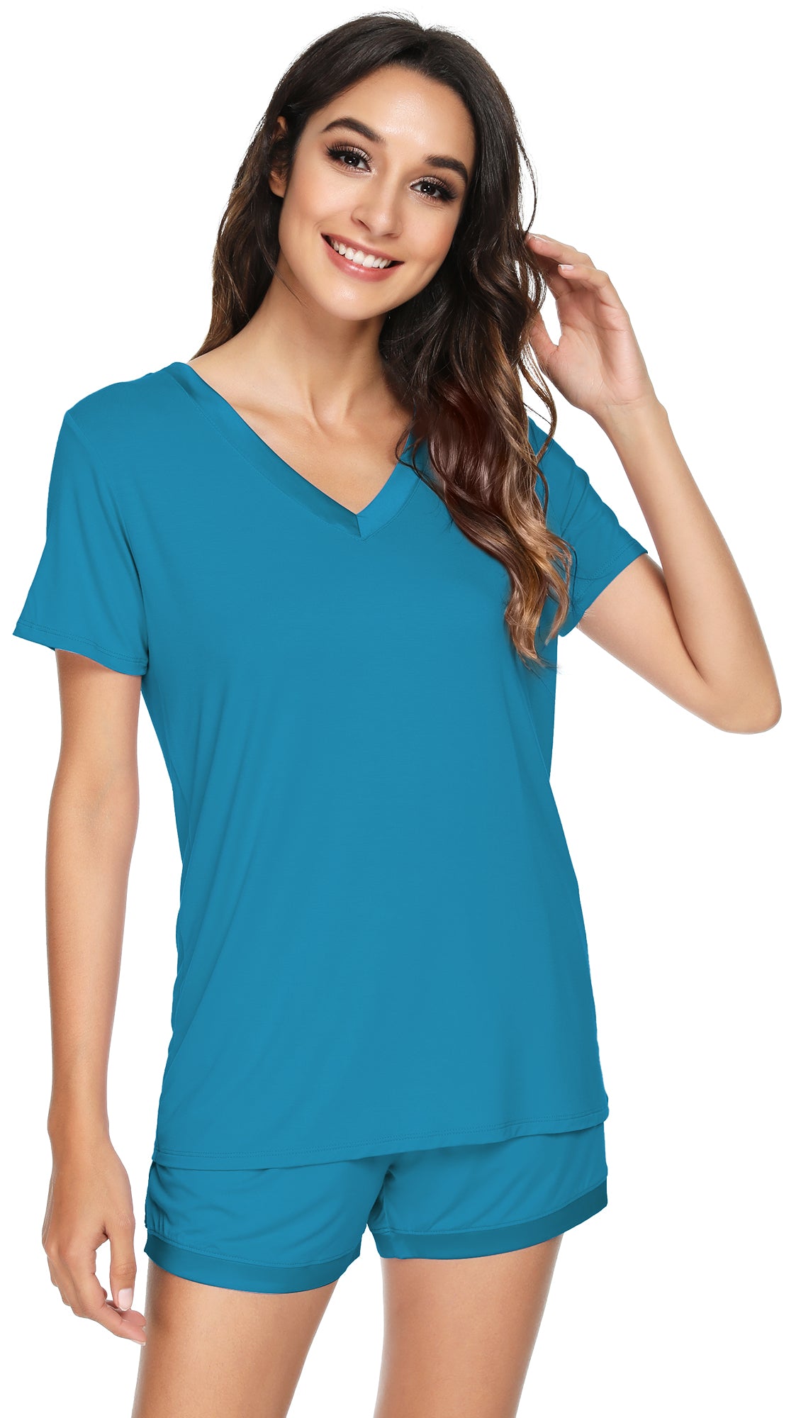 WiWi Bamboo Pajamas Set for Women Short Sets Summer Plus Size