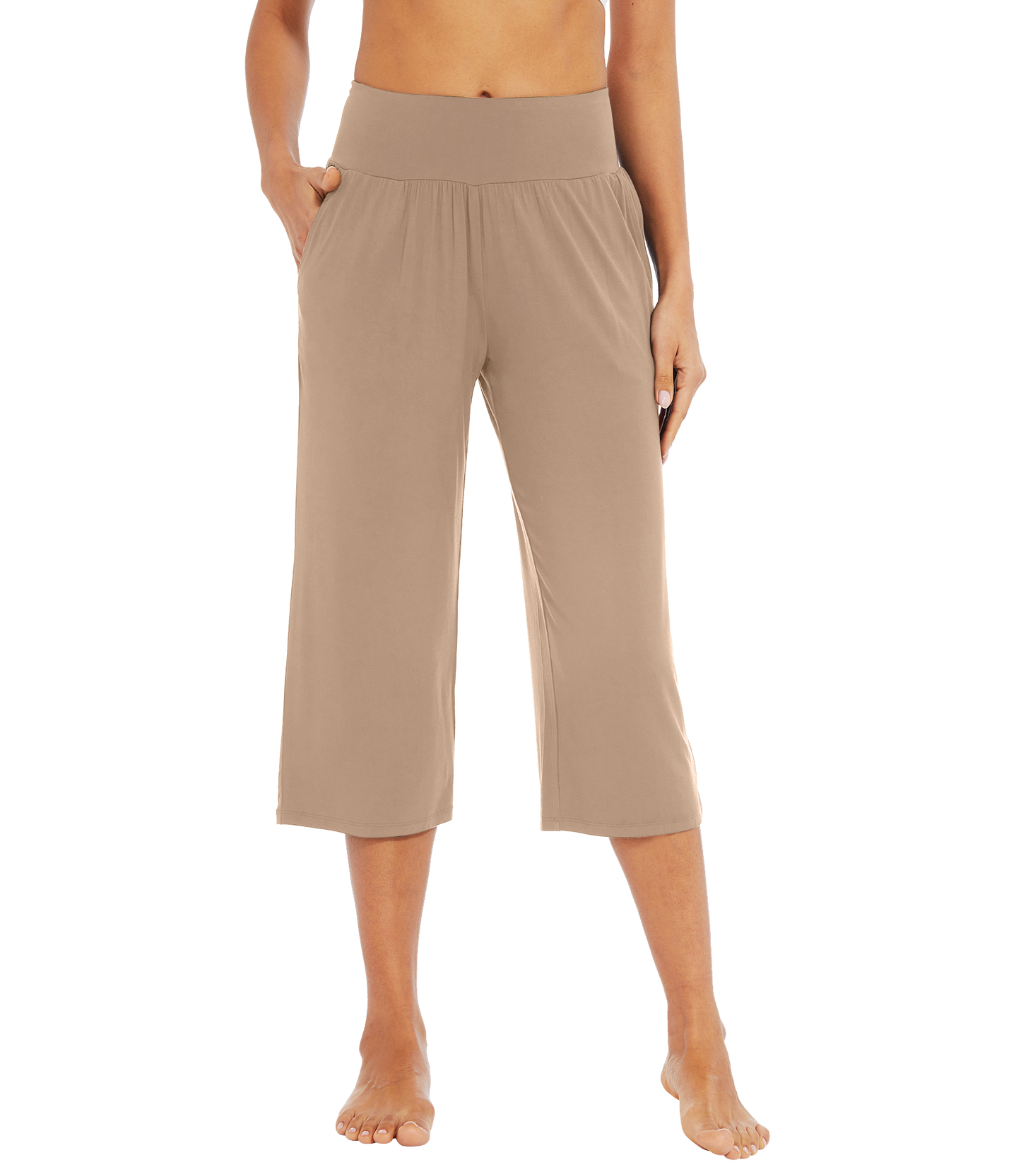 WiWi Women's Bamboo Viscose Yoga Capri Pants