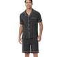 WiWi Loungewear Set for Men with Piping Notch Collar