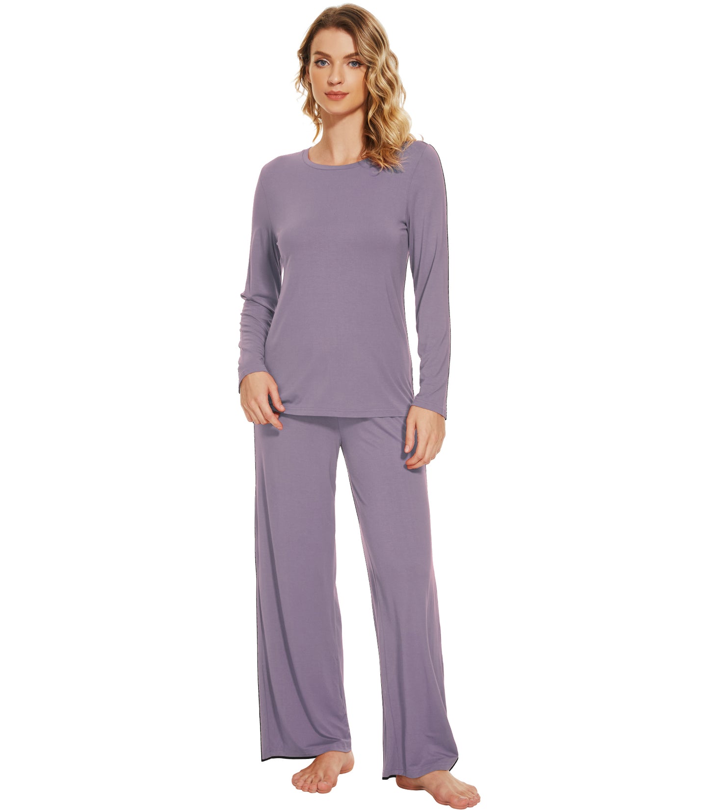 WiWi Women's Bamboo Super Soft Long Sleeve Pajama Set