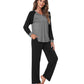 WiWi Womens Bamboo Long Sleeve Pajama Set