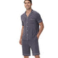 WiWi Loungewear Set for Men with Piping Notch Collar