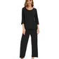 WiWi Bamboo Pajamas for Women Soft 3/4 Sleeve Sleepwear Casual Pj Set