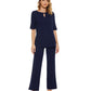 WiWi Bamboo Short Sleeve Sleepwear with Long Pants Pjs