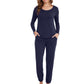 WiWi Scoop Neck Pajama Sets Sport Pajamas for Women