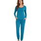 WiWi Scoop Neck Pajama Sets Sport Pajamas for Women