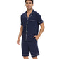 WiWi Loungewear Set for Men with Piping Notch Collar