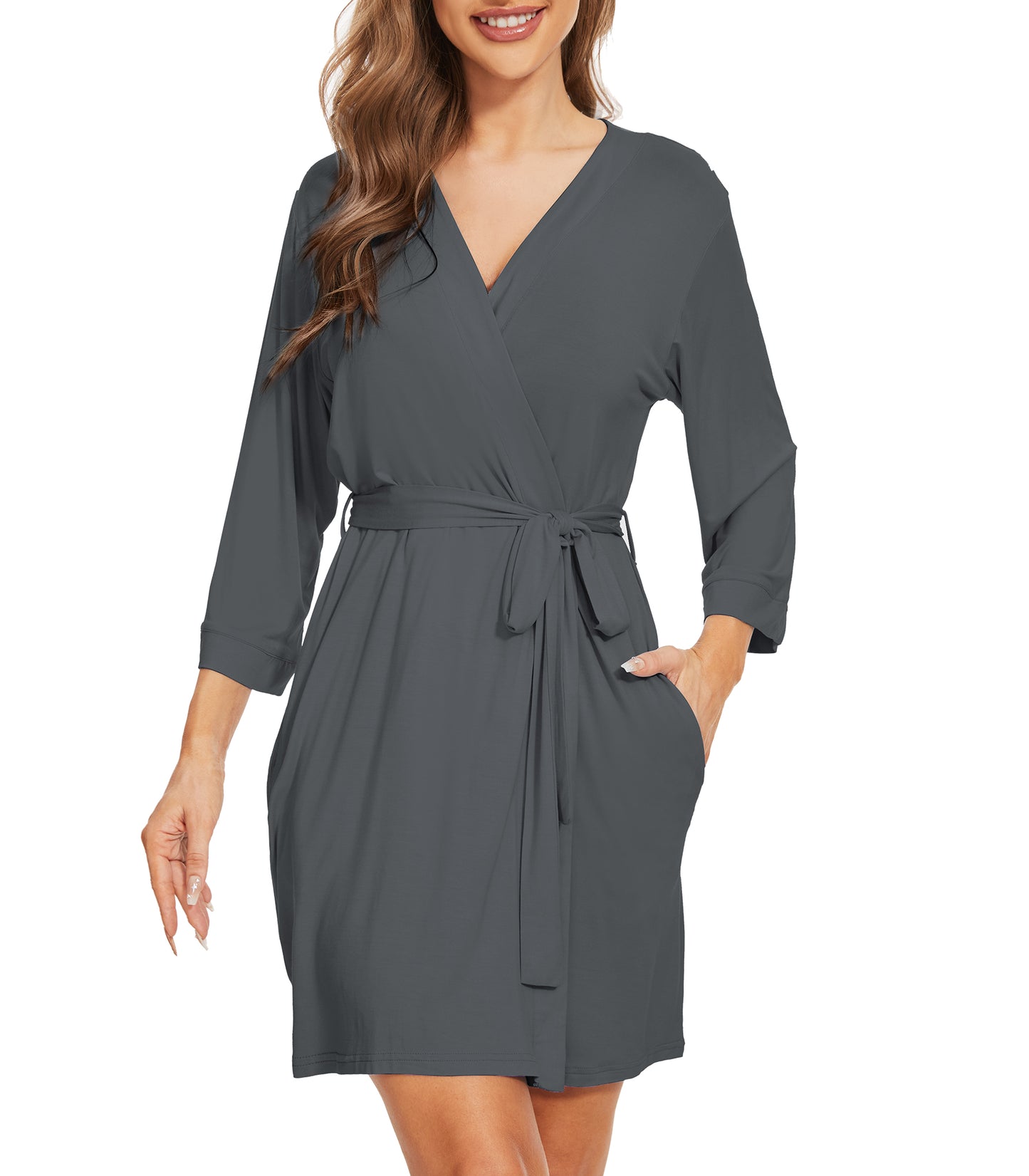 WiWi Women's Bamboo Viscose Kimono Robe