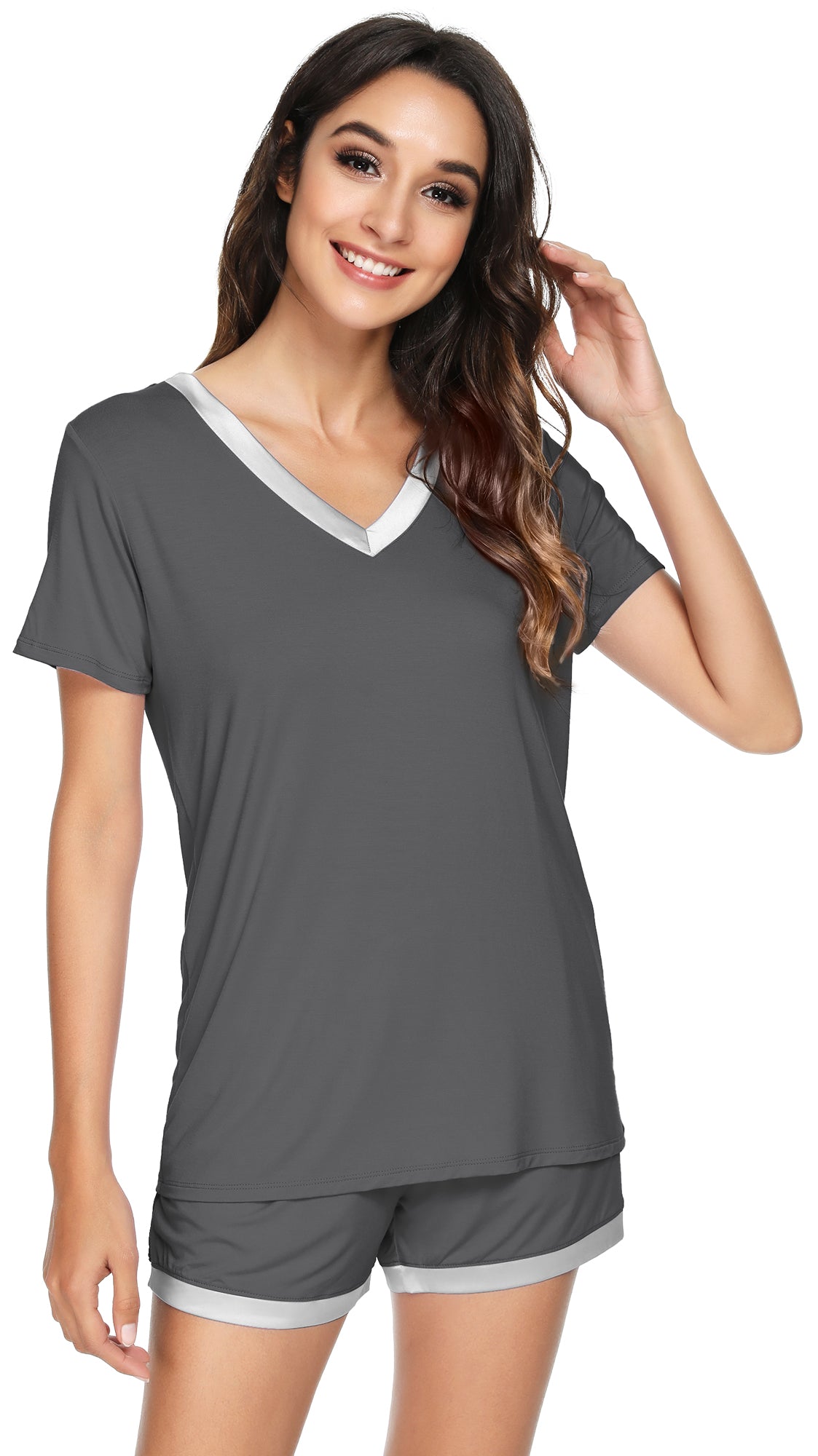 WiWi Bamboo Pajamas Set for Women Short Sets Summer Plus Size