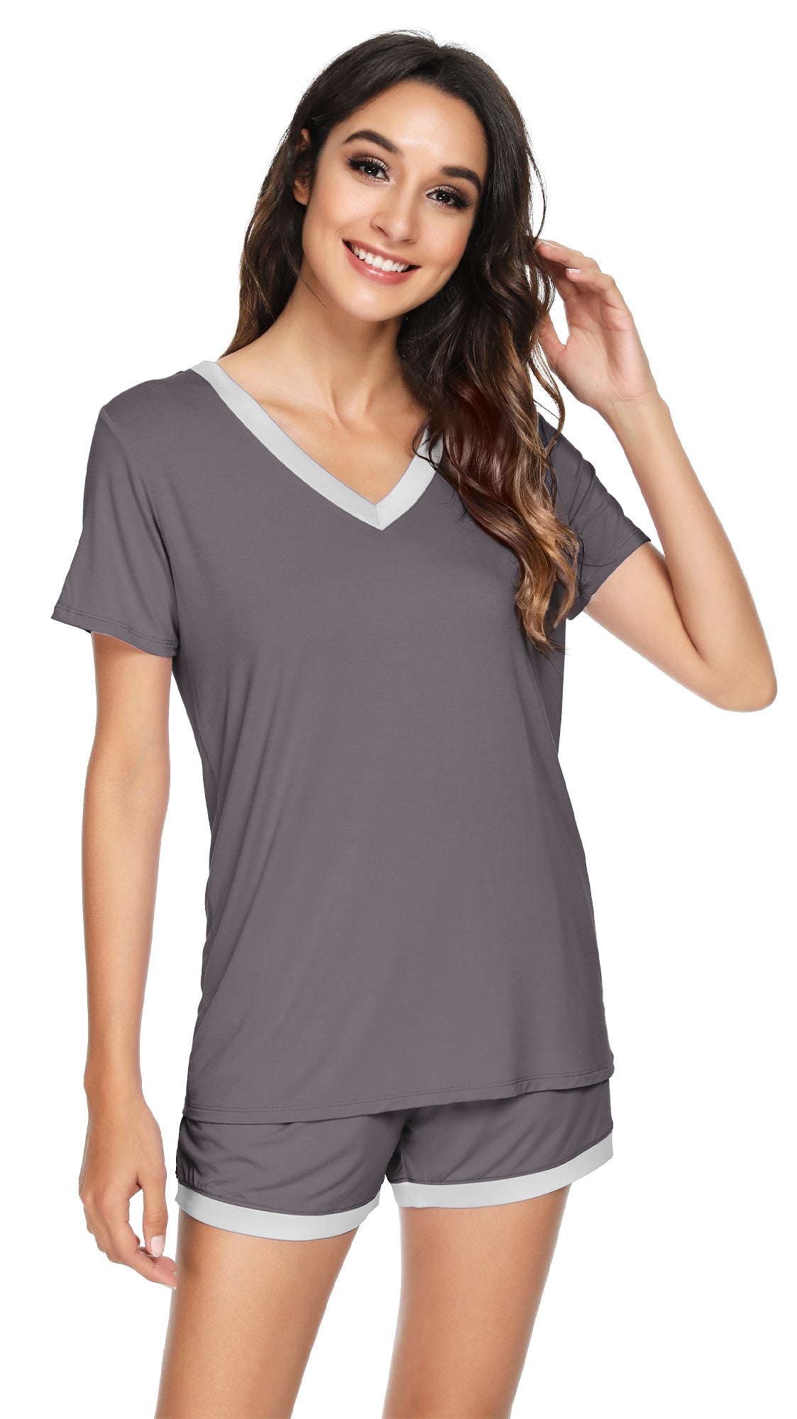 WiWi Bamboo Pajamas Set for Women Short Sets Summer Plus Size