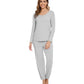 WiWi Scoop Neck Pajama Sets Sport Pajamas for Women