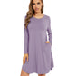 WiWi Scoop Neck Bamboo Nightgowns for Women Soft Long Sleeve Sleepwear