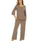 WiWi Bamboo Pajamas for Women Soft 3/4 Sleeve Sleepwear Casual Pj Set