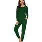 WiWi Women's Bamboo Pajama Sets Long Sleeves Top with Pants Loungewear Set