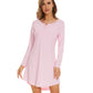 WiWi Women Bamboo Nightgowns Long Sleeve
