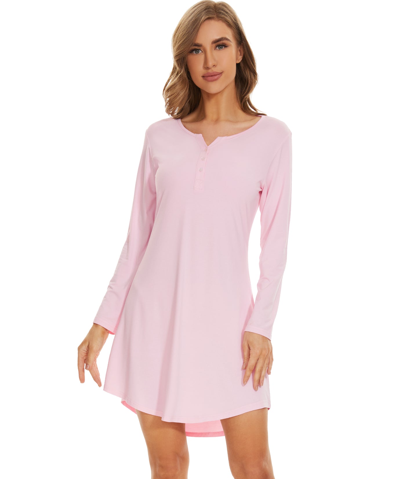 WiWi Women Bamboo Nightgowns Long Sleeve