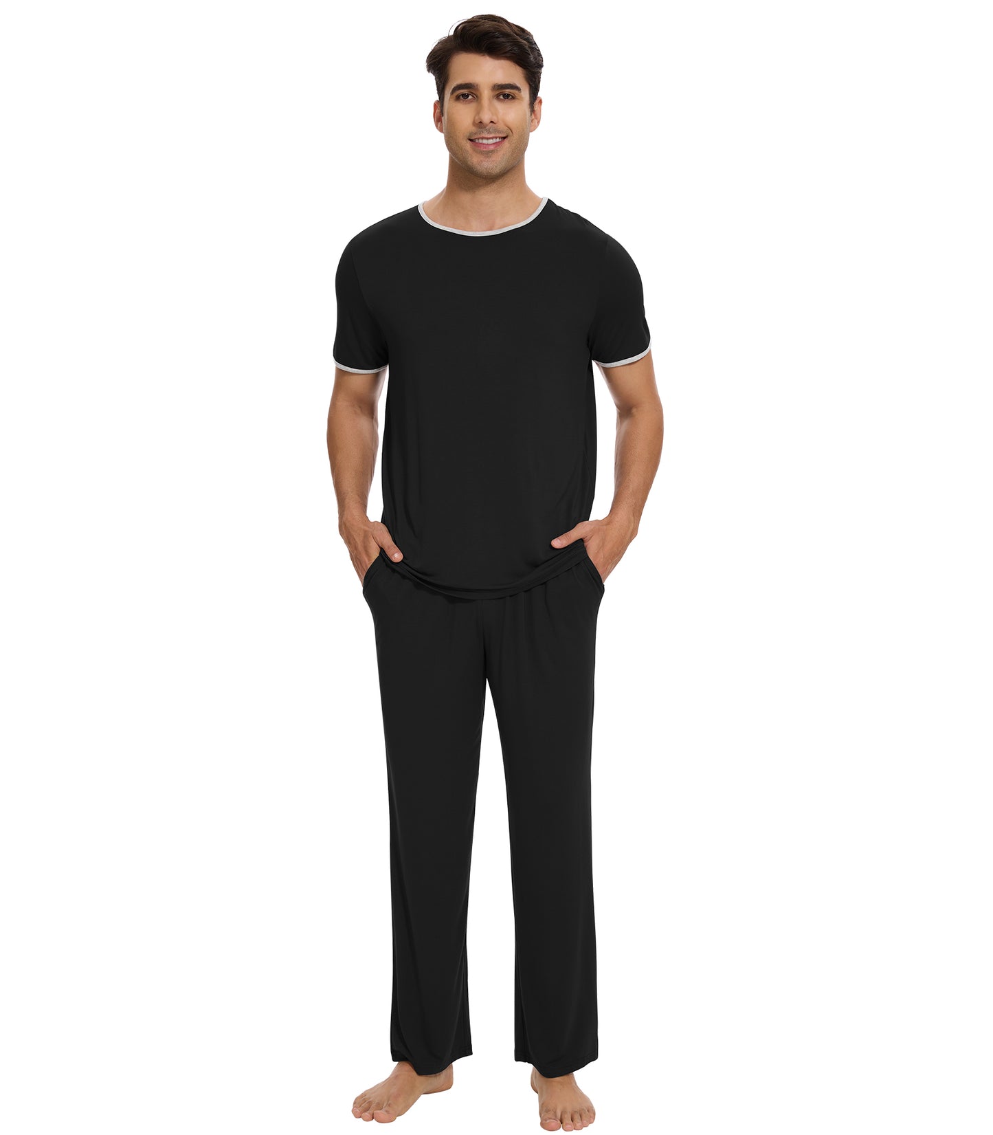 WiWi Pajama Set for Men Loungewear Soft Pajamas Sets Sleepwear
