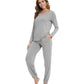 WiWi Scoop Neck Pajama Sets Sport Pajamas for Women