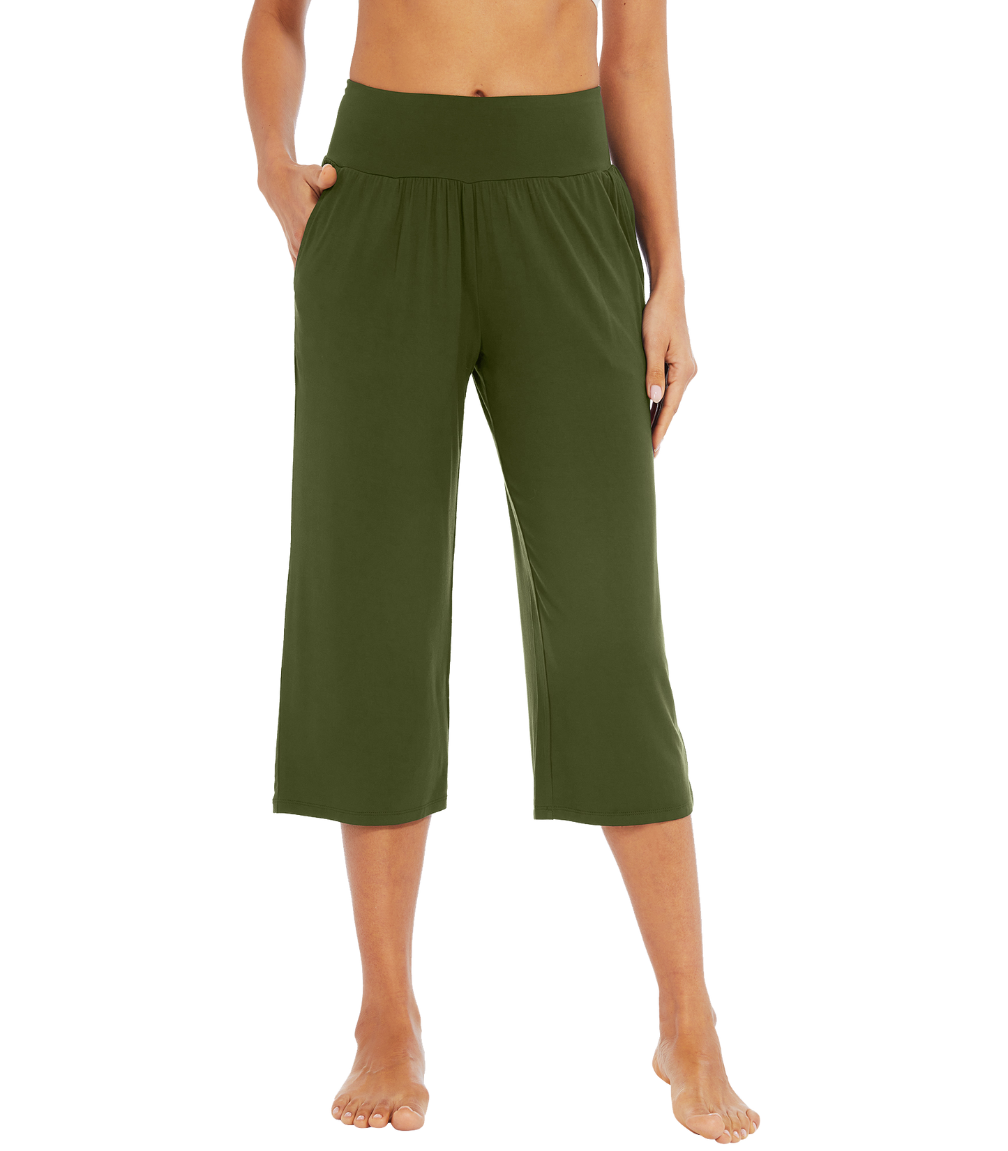 WiWi Women's Bamboo Viscose Yoga Capri Pants